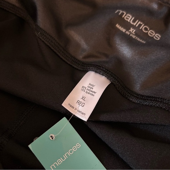 ❤️ NWT maurices Sleek Black Faux Leather Leggings XL - Picture 6 of 10